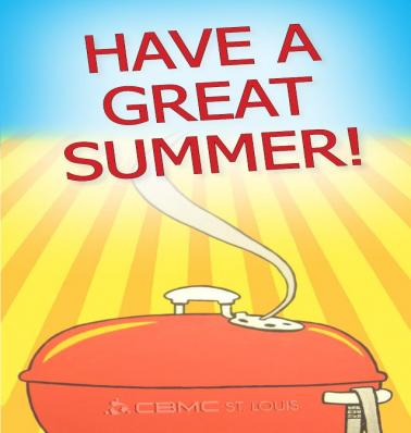 Happy Summer message over bbq grill